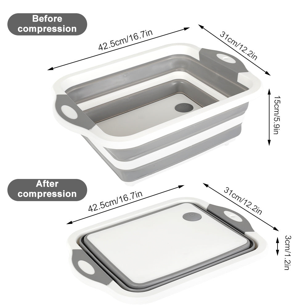 Multifunctional Folding Sink Cutting Plastic Cutting Board Household Draining Basket
