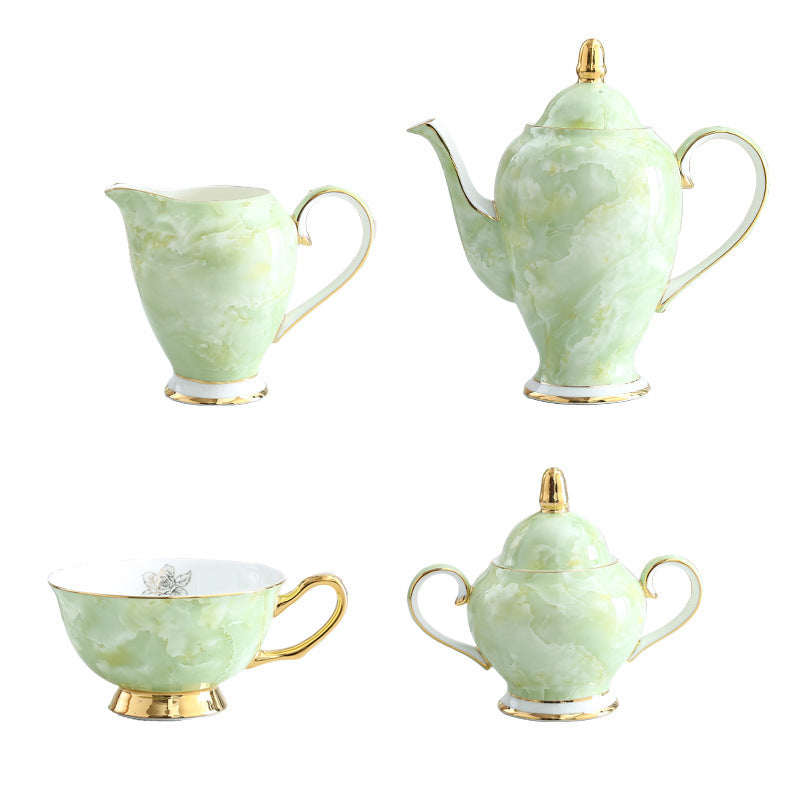 Modern Minimalist Coffee Set With Bone China Tracing Gold