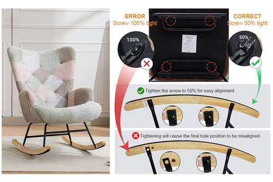 Modern Patchwork Accent Chair With Solid Wood Armrest And Feet