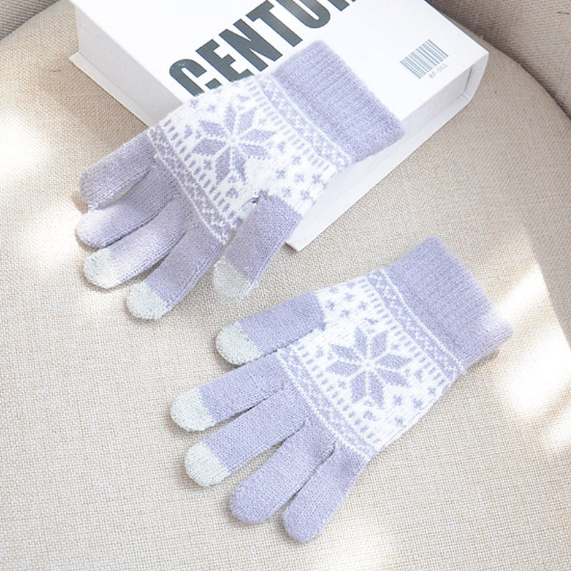 Fashion double snowflake gloves
