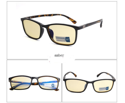 New anti-blue glasses tr90 light men's box flat light anti-radiation glasses esports game glasses