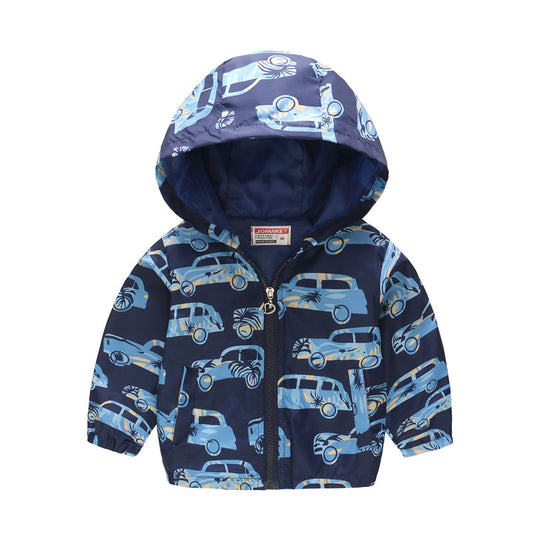 Spring and Autumn Thin Hooded Baby Cute Zipper Sweater Children's Jacket
