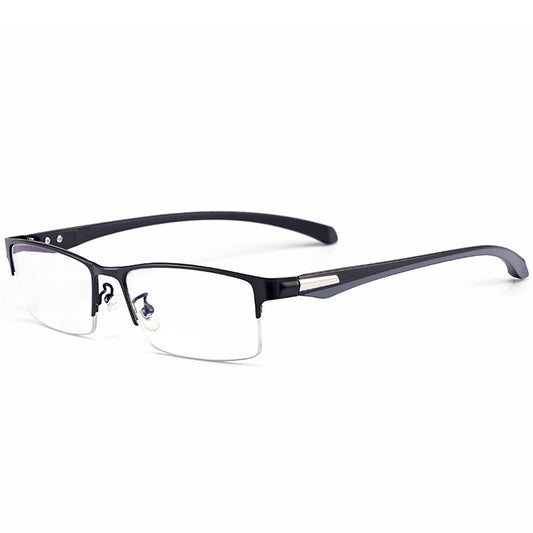 Finished Myopia Sunglasses, Color-Changing Half-Frame Business Fashion Metal Glasses