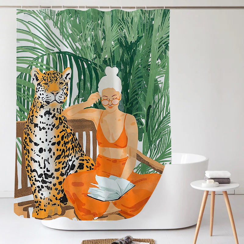 Waterproof Bathroom Curtain Partition Curtain Without Perforation Nordic Hanging Curtain