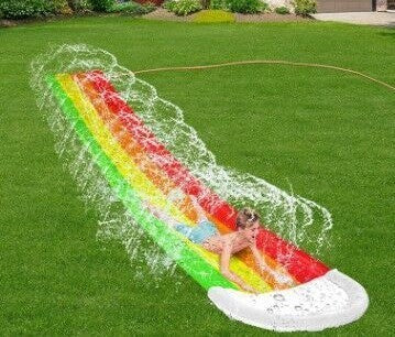 New Pvc Rainbow Cloud Water Slide Parent-Child Outdoor Lawn Water Slide