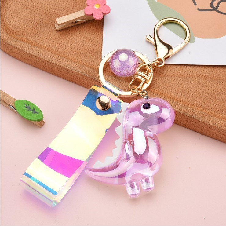 Cartoon Cute Dinosaur Keychain Acrylic Pendant Couple Car Keychain Bag Pendant