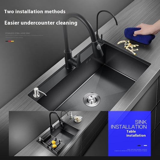 Manual Thickened Sink Kitchen Nano 304 Stainless Steel Sink