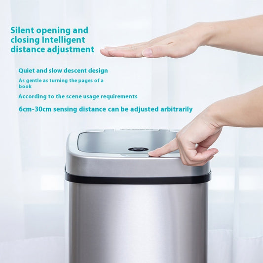 Smart Induction Stainless Steel Trash Can Home Office