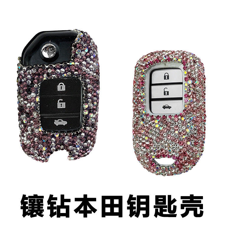 Applicable To Honda's Tenth Generation Civic Jade Accord Xrv Crown Road Crv Lingpai Haoying Car Key Case Shell Set Diamond Female