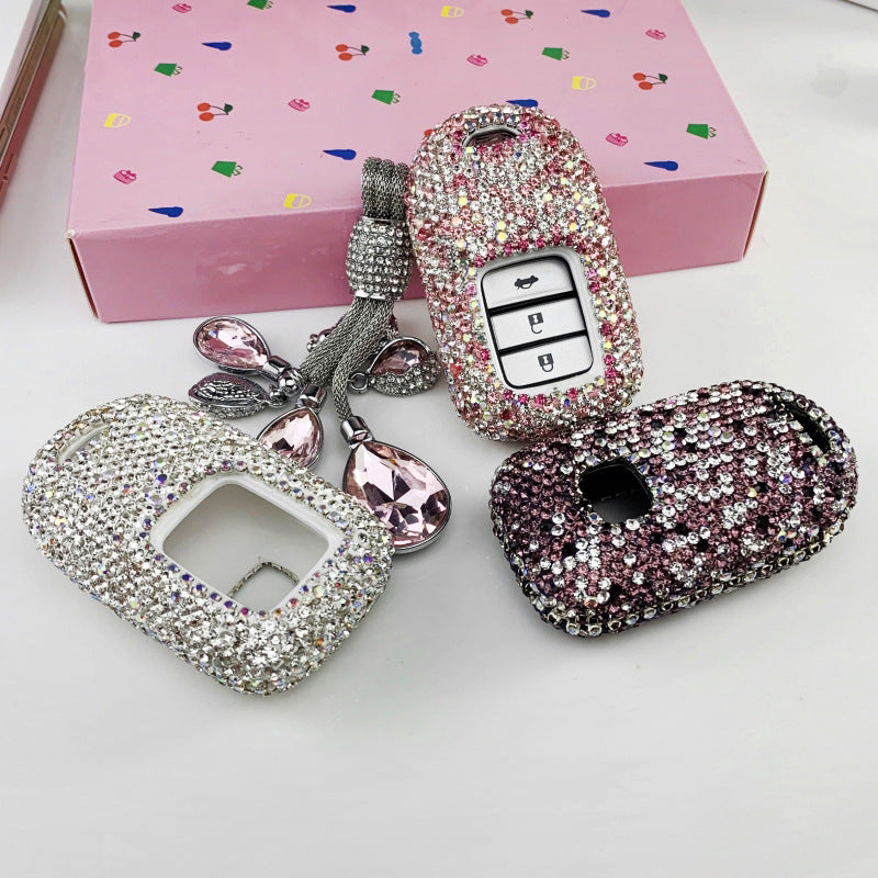 Applicable To Honda's Tenth Generation Civic Jade Accord Xrv Crown Road Crv Lingpai Haoying Car Key Case Shell Set Diamond Female