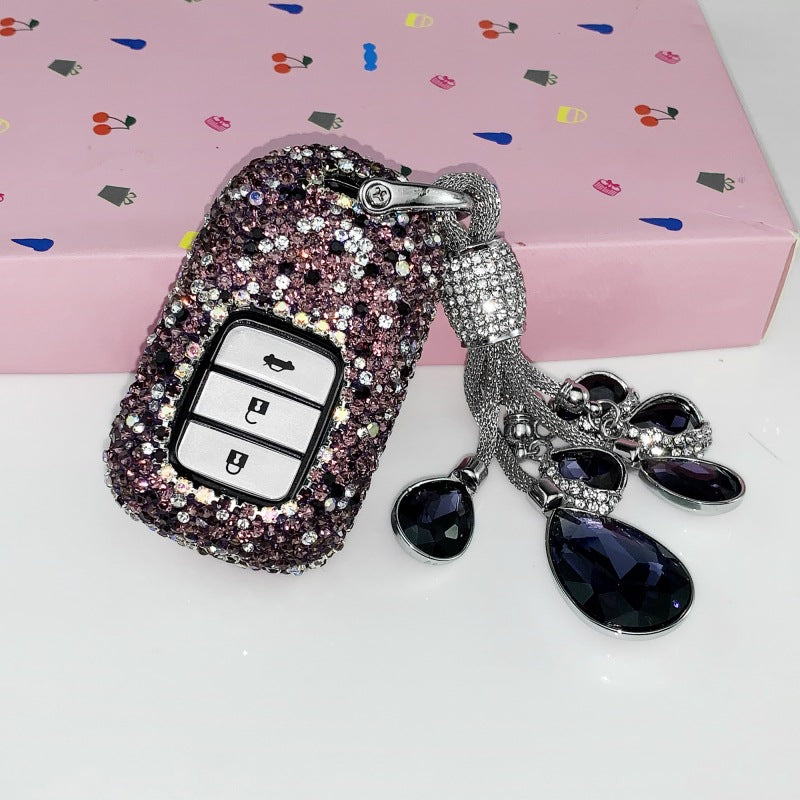 Applicable To Honda's Tenth Generation Civic Jade Accord Xrv Crown Road Crv Lingpai Haoying Car Key Case Shell Set Diamond Female