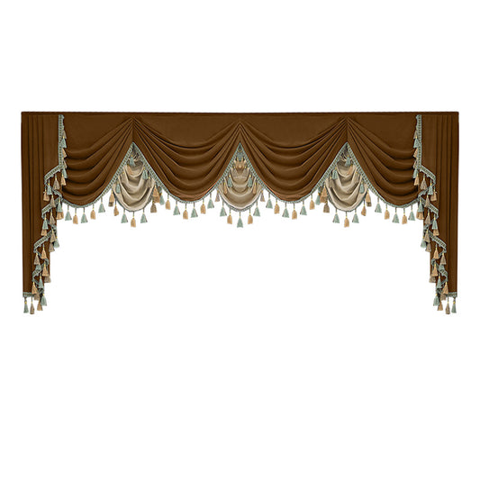 Finished Retro Villa Living Room Bedroom High-grade Thickened Light Luxury Velvet Splicing Curtains, Curtain Drapes Need To Be Purchased