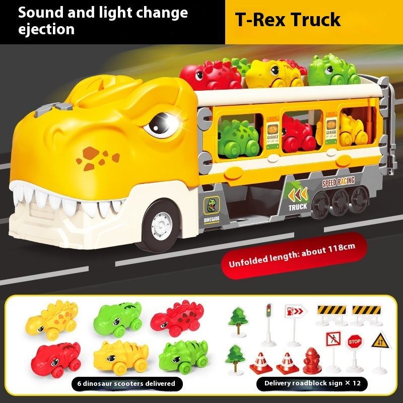 Oversized Children Dinosaur Deformation Catapult Track Car Toy