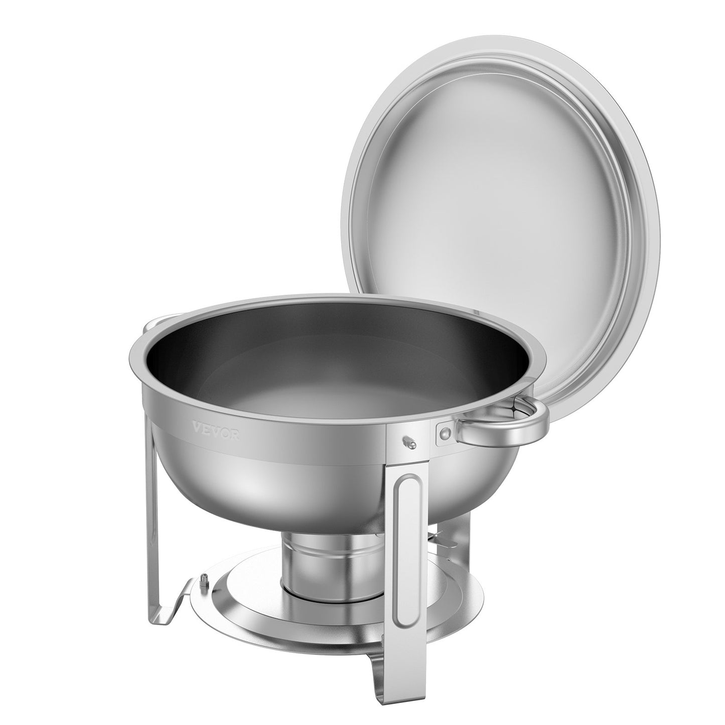 5 Qt 2 Pack Round Chafing Dish Buffet Set Full-Size Pan Stainless Steel Silver