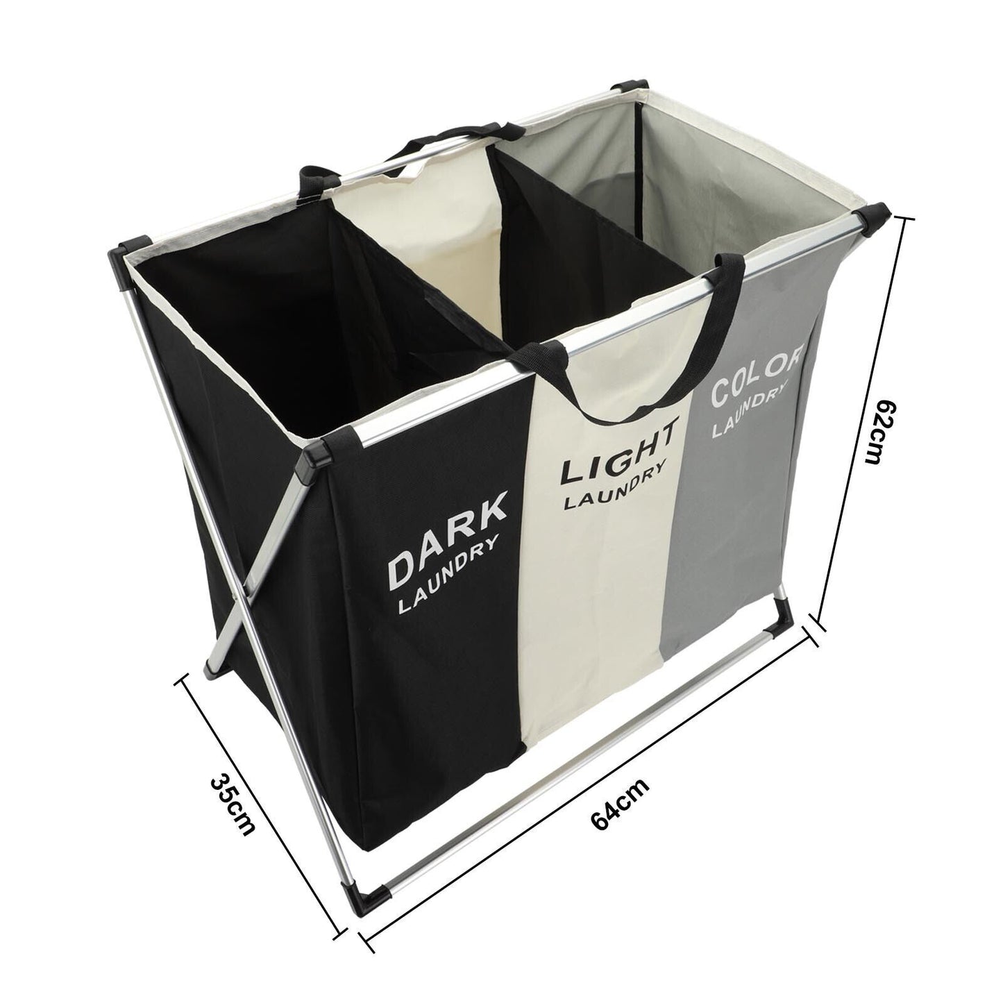 Waschesammler Faltbar Waschesortierer Waschekorb Wasche Box 3 Facher Waschesack