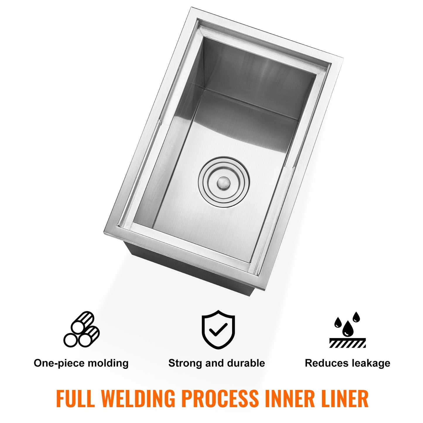 26,7 L Drop-in-Eisbox, 456 X 304 X 371 Mm Edelstahl-Eiskühler, Kommerzieller Eisbehälter Mit Schiebedeckel, Eingebaute Eisspeichertruhe, Abflussrohr & Ablassstopfen Im Lieferumfang Enthalten
