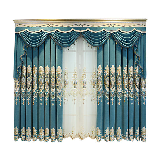 High-end Curtain European Style Hollow Flower Embroidery Living Room