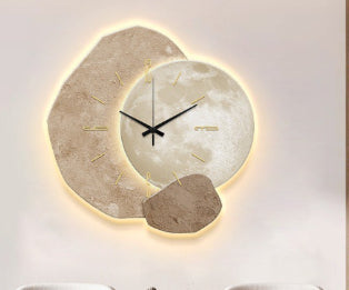 Stone Brings Luck Restaurant Clock Wall Modern Simple
