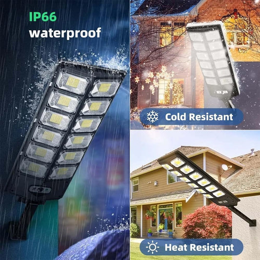 504LED Solar Induction Motion Sensor Street Lamp, Remote Control Solar Wall Light With 3 Lighting Modes, 4500mAh,Dusk To Dawn Security Lighting For Garden Schools, Streets, Courtyards, Gardens, Walkw