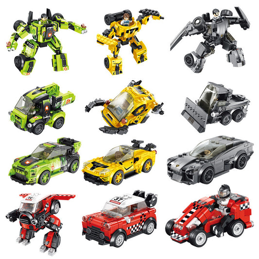 Building Block Racing Series Puzzle Small Particles Assembled Building Block Toys