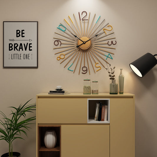 Fashion Silent Metal Wall Clock Creative Living Room