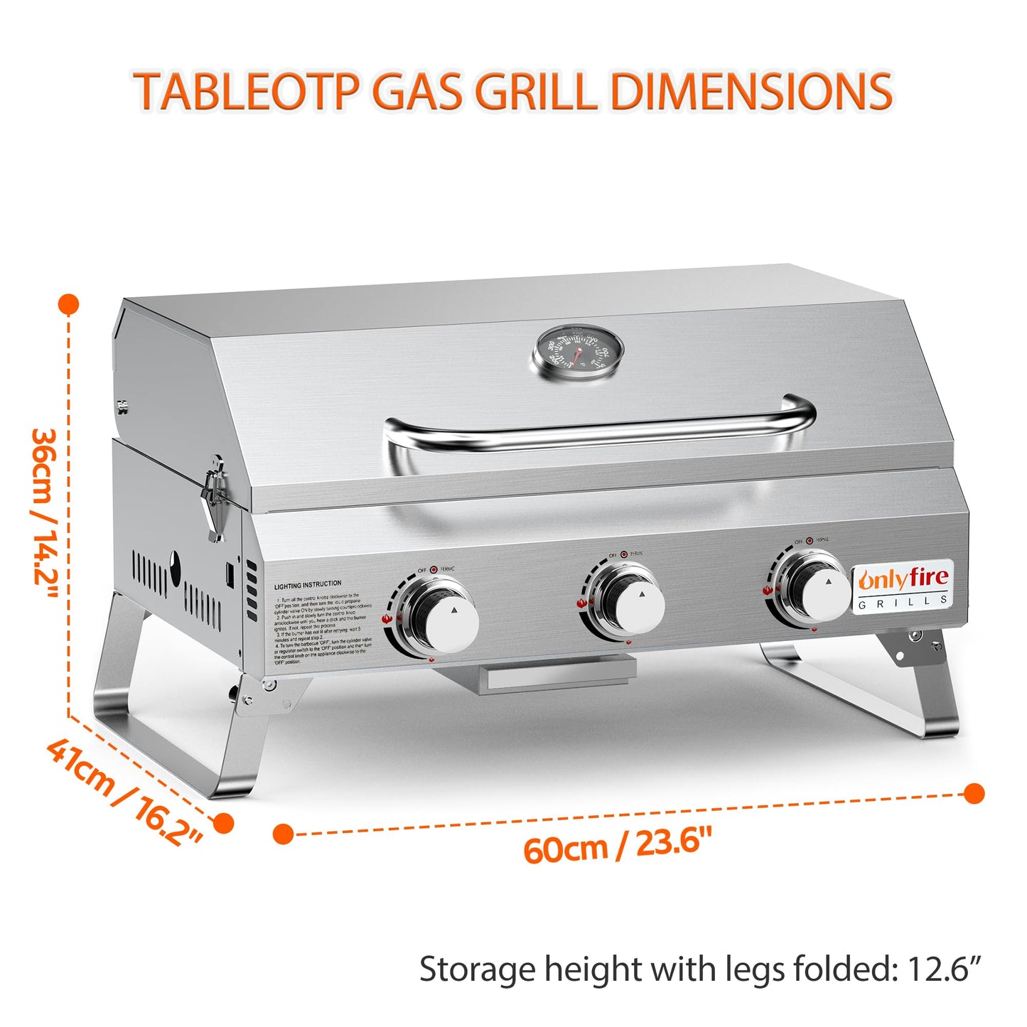 Desktop Gas Barbecue Grill With 3 Burners