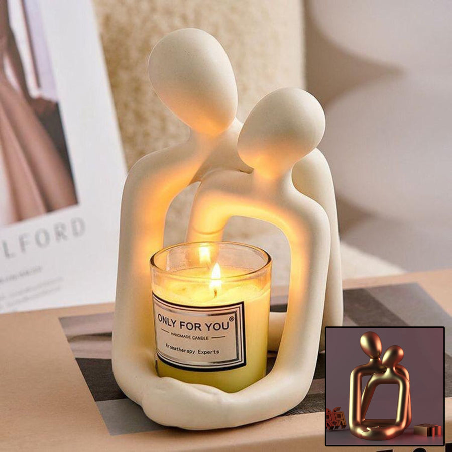 Herzerwärmende Statue aus Kunstharz eines Liebespaars – ein zeitloser, moderner Akzent zur Inneneinrichtung für Bücherregale, Büroschreibtische und Nachttische. Geschenk zum Valentinstag.