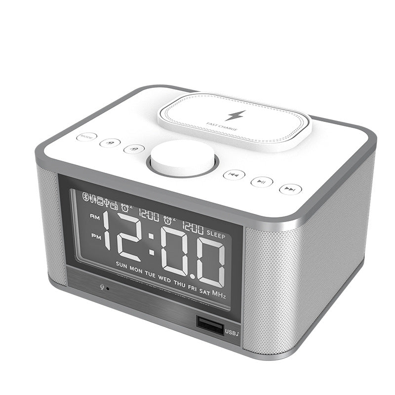 Bluetooth Speaker Wireless Phone Charger Alarm Clock Multi-function