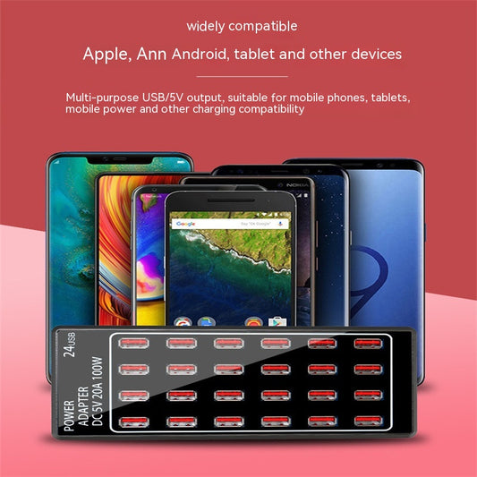 USB Fast Charging 24 Port Charger