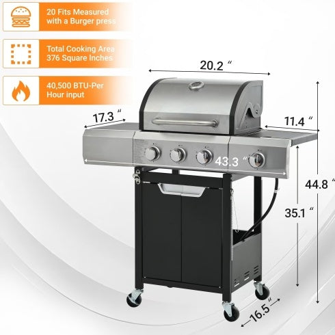 Stainless steel gas grill
