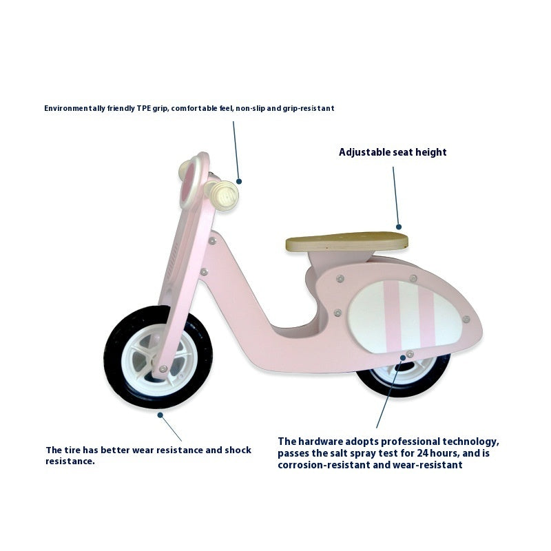 Children's Wooden Boys And Girls Balance Toddler Slip Scooter