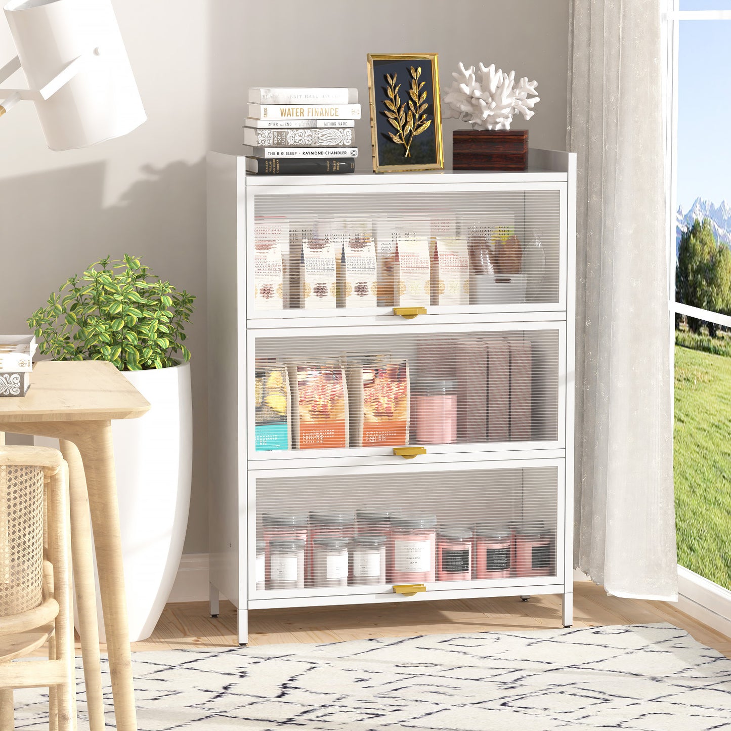 4-Level Flip Door Metal Cabinet