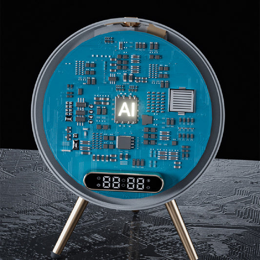 New Multi -function LED Mirror Alarm Clock Wireless Charger Digital Clock Time USB Table Clock