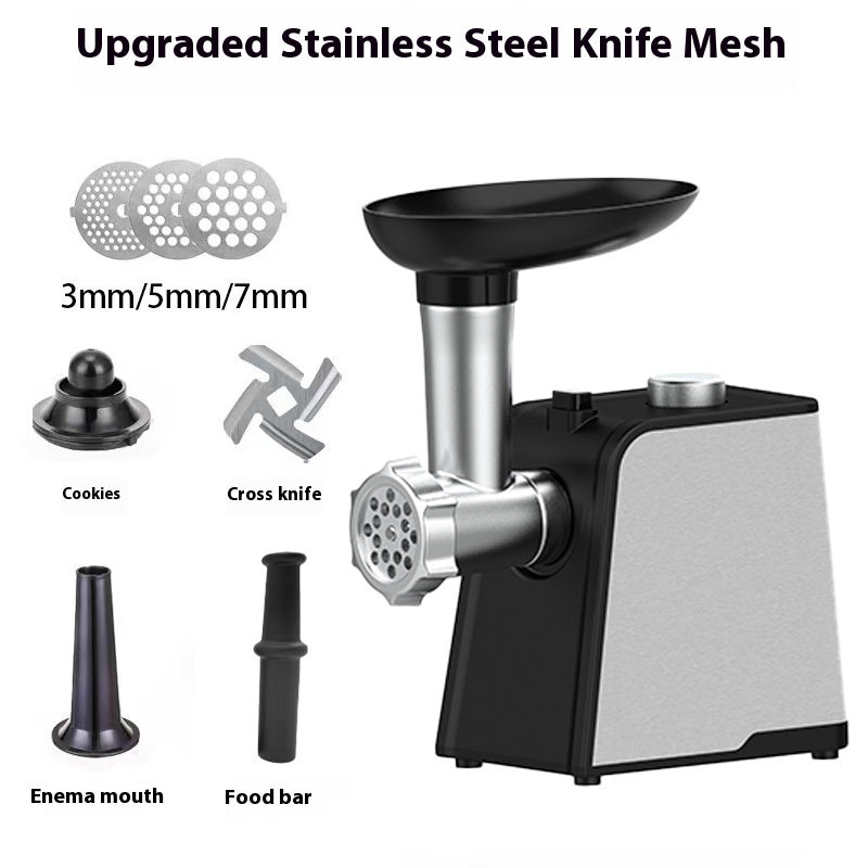 Small Household Multi-functional Stainless Steel Automatic Sausage Meat Grinder Meat Mincer Minced Pepper Garlic Paste