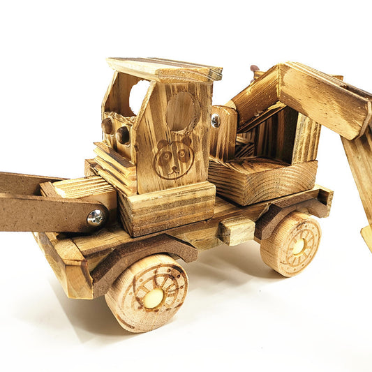 Wooden Excavator Model Toy Large Toy