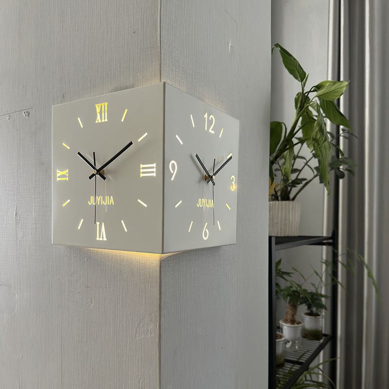Double-sided Bedroom Background Wall Sticker Decorative Corner Wall Clock