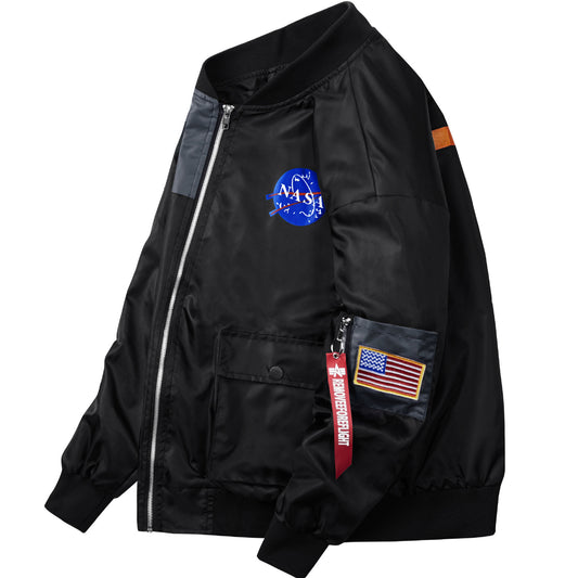 Bomber Jacket Men's Astronaut Work Jacket European And American Air Force One Jacket Men's Trendy