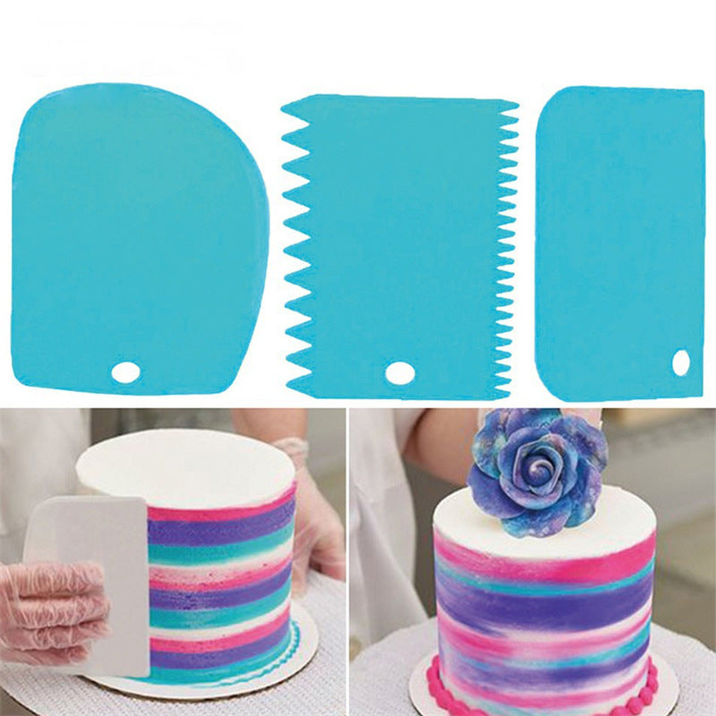 Küchenzubehör 3-teiliger Kunststoff-Backkuchenschaber