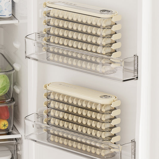 Household Food Grade Kitchen Refrigerator Storage Box Wonton Steamed Stuffed Bun Quick-frozen Crisper Timing Multi-layer Dumpling Box