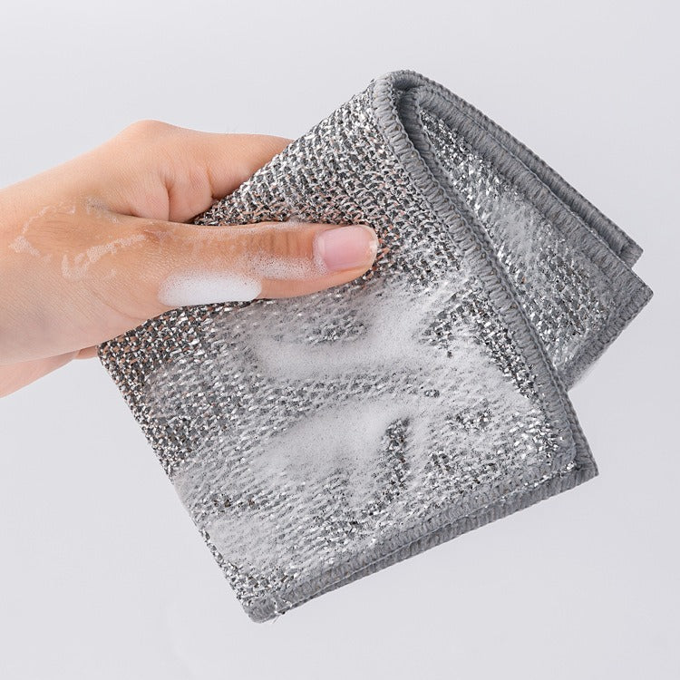 Steel Wire Dish Cloth Thickened Double-sided Mesh Kitchen