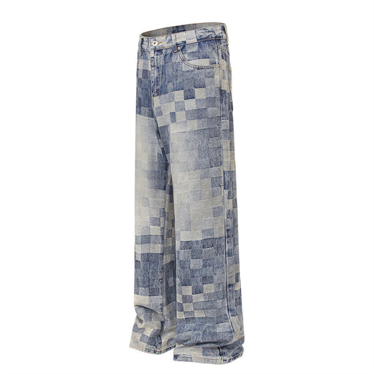 Men's Loose Distressed Straight-leg Trousers