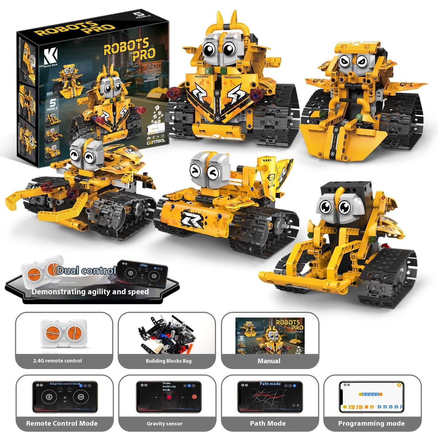 Programming Robot Electric Building Blocks Remote Control Car Toys