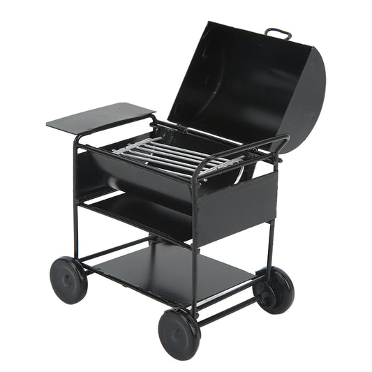 1/12 Dollhouse Miniature BBQ Grill Mini BBQ Grill Oven Model RC Car Decoration BBQ Cart Model