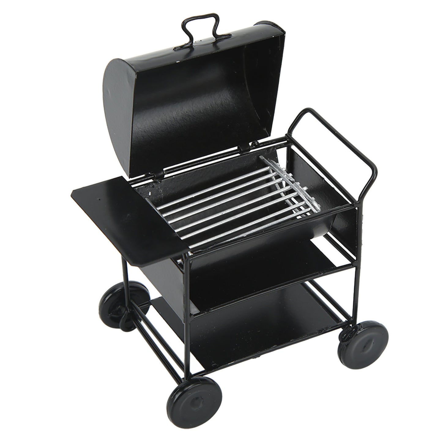 1/12 Dollhouse Miniature BBQ Grill Mini BBQ Grill Oven Model RC Car Decoration BBQ Cart Model