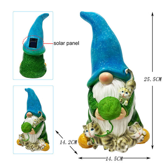 Resin Elf Solar Garden Outdoor Decoration