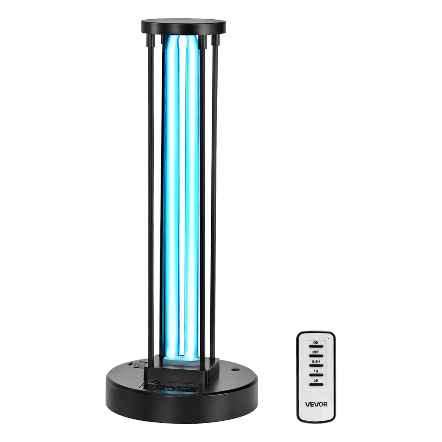 Ultraviolettes Licht 1 Stk. 36 W Ultraviolettlampe Mit Ozonreiniger, UVO-Lampe Mit 30/60/120 Minuten 3-Gang-Timer & Fernbedienung, Für Wohnzimmer Schlafzimmer Hotel Schule Schwarz