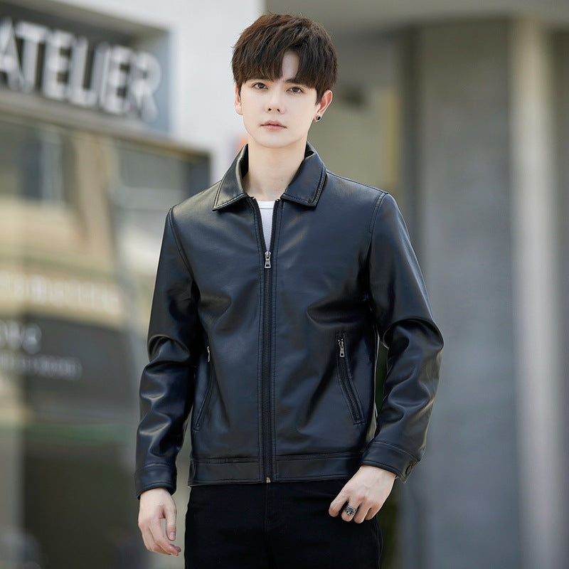 Men's Leather Jacket Unlined Coat Casual Jacket