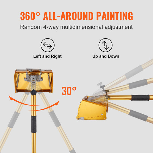 VEVOR Drywall Flat Box Handle, , Anodized Aluminum Flat Finishing Extension Handle, 5-Section Length Adjustable, Non-slip Grip And Painting For Plasterboard, Wallboard, Sheetrock