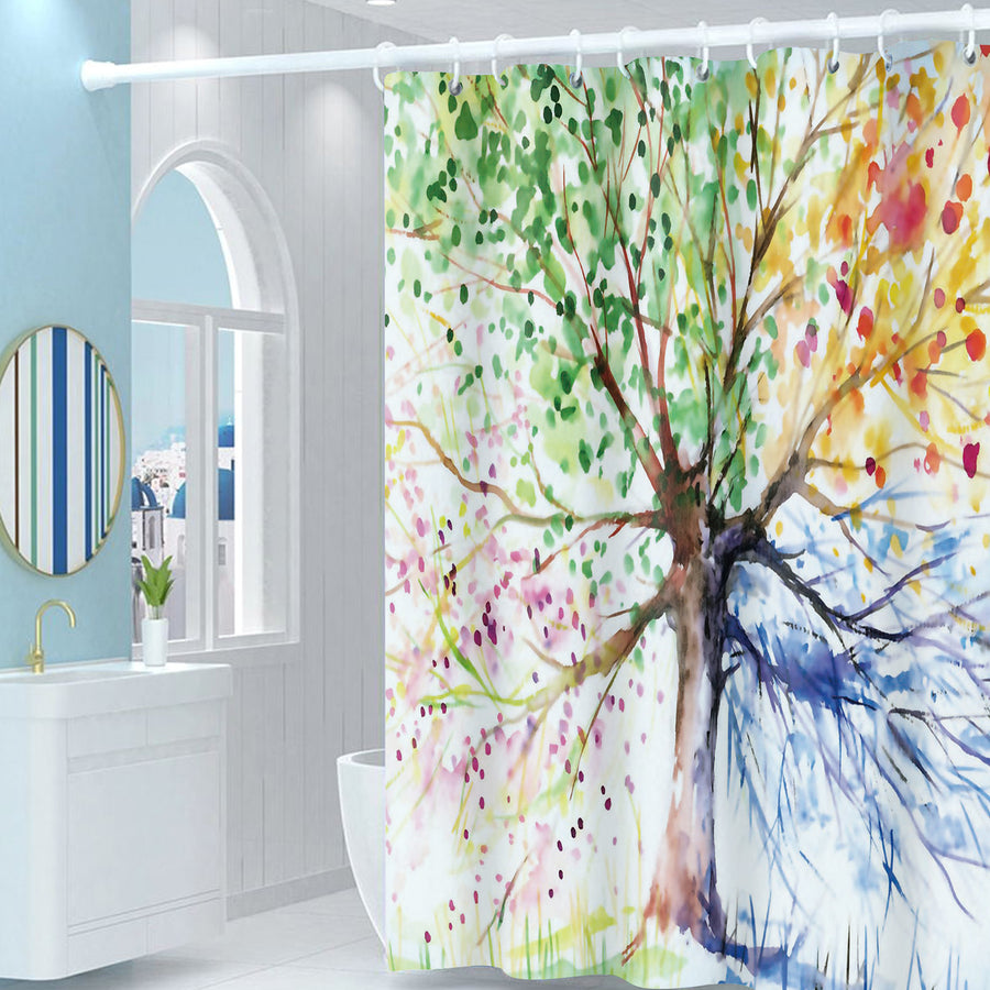 Retro Style Waterproof Shower Curtain American Shower Curtain New Polyester Partition Curtain Bathroom Curtain