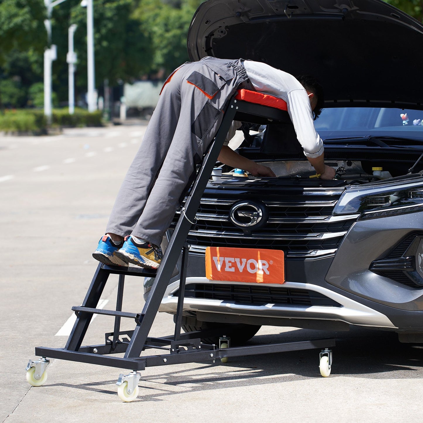 Automotive Top Creeper, Engine Creeper , 400 LBS Capacity High Top Creeper, 4 Swivel Caster Wheels, Padded Deck, Creeper For Home Garage, Workshop Repair Maintenance